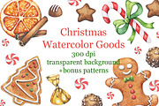 Christmas Watercolor Goods, a Food Illustration by Imaginasty (Thumbnail 1 of 4)