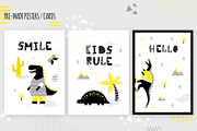 Dinos. Yellow design set., an Animal Illustration by kuchuk_design (Thumbnail 4 of 9)