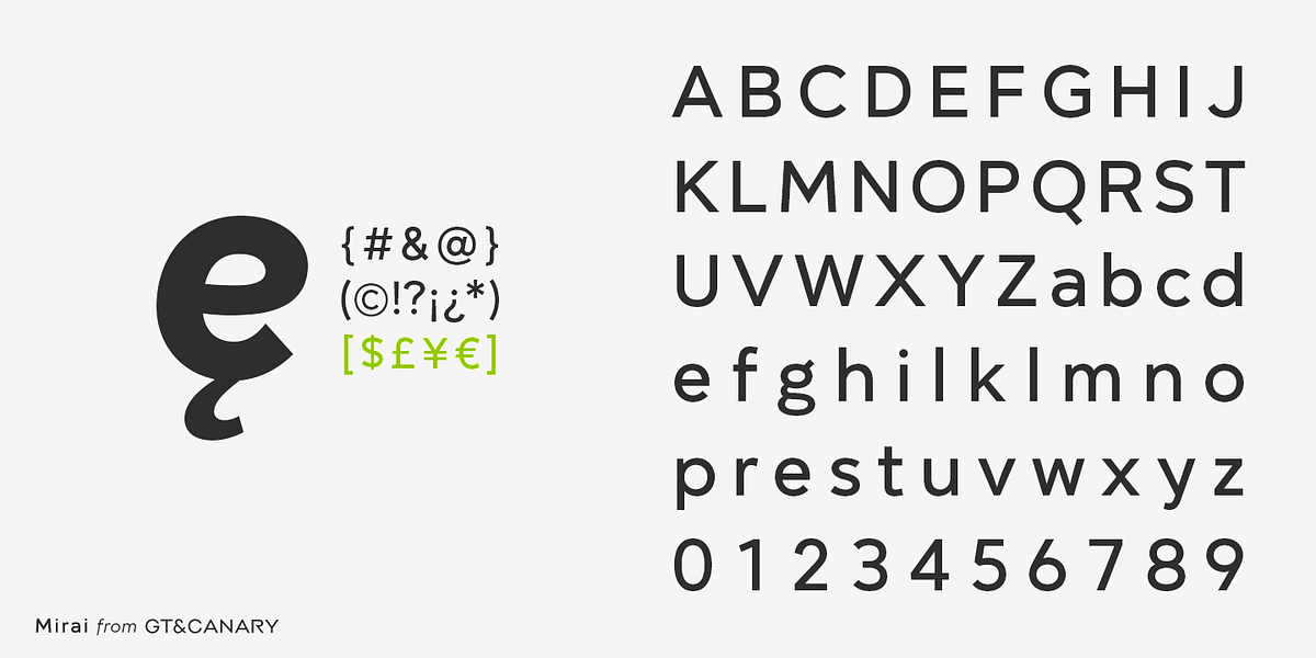 Mirai, a Sans Serif Font by GT&CANARY (Photo 7 of 7)