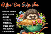 Cute Autumn Hedgehog Garden Clipart, an Illustration by CreationArt (Thumbnail 3 of 9)