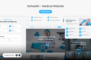 Gohealth - Medical Website Template, an UI Kit Template by Kmg Design