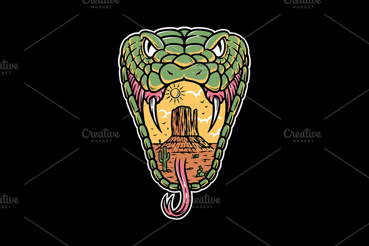 snake head with desert view, an Illustration by gunaonedesign (Photo 1 of 4)
