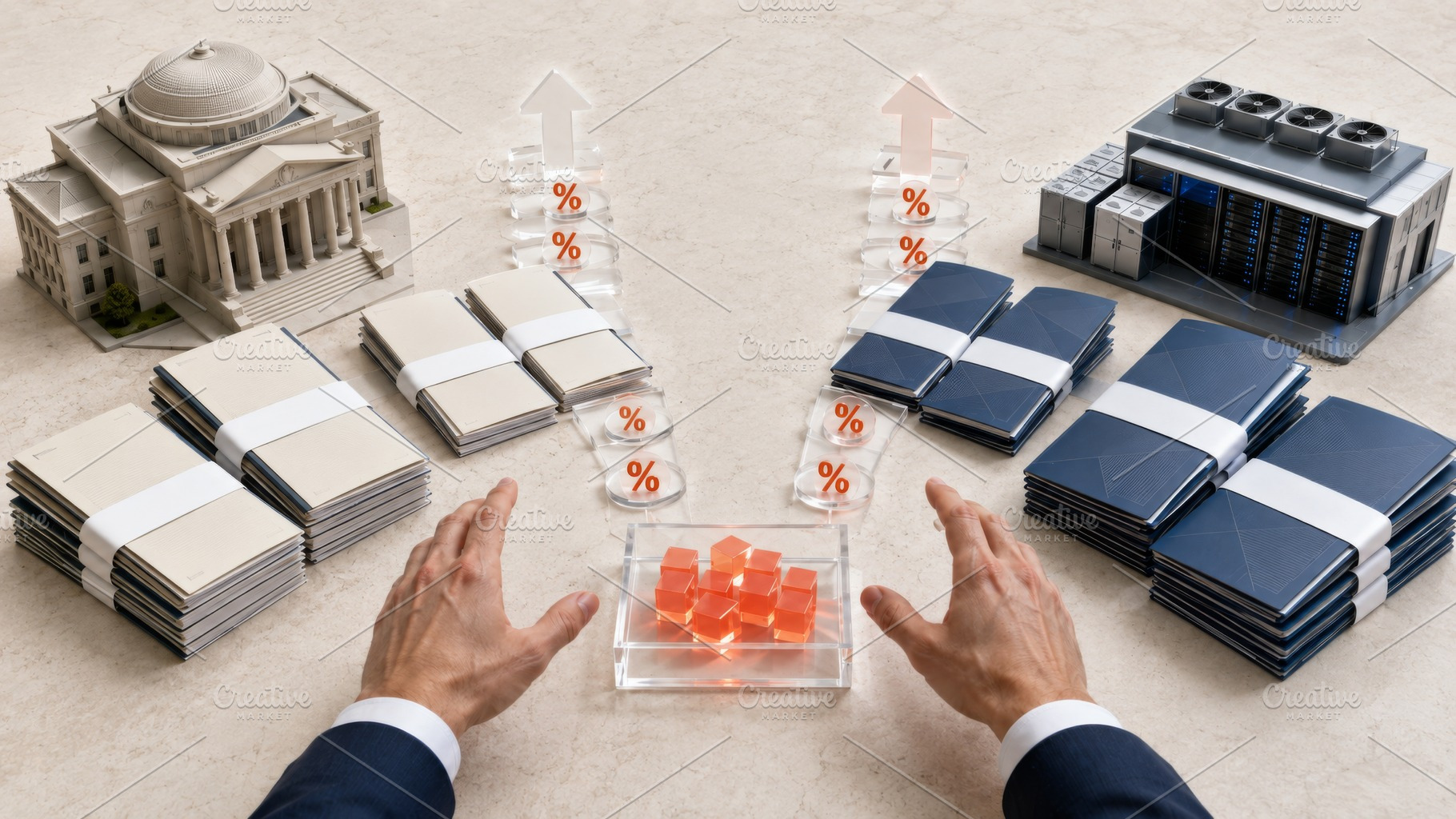 Global bond sell off concept with ha, a Photo by Dvoevnore photos