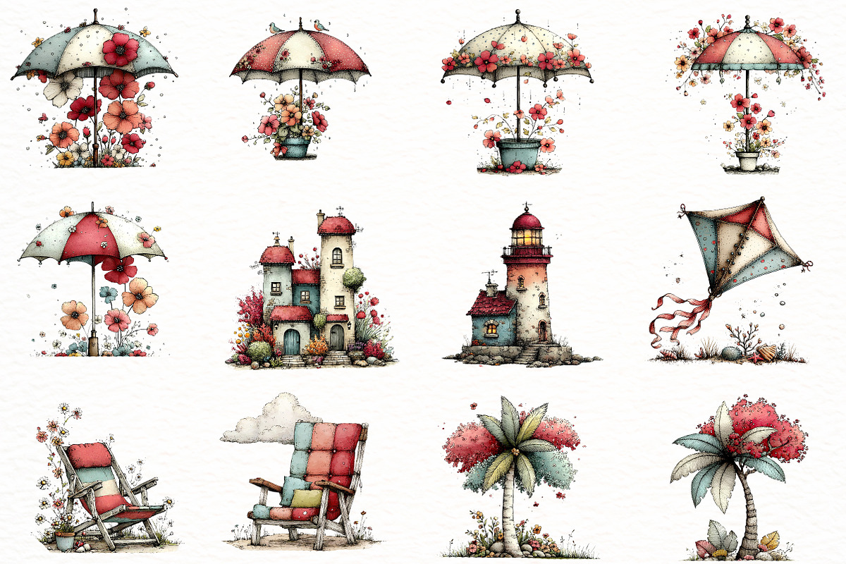Whimsical Summer Clipart, an Illustration by Designworld (Photo 2 of 5)