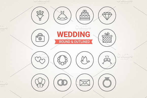 Circle Wedding Icons