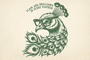 Smart Peacock Wearing Glasses Art, an Illustration by Pixels.Craft (Thumbnail 1 of 7)