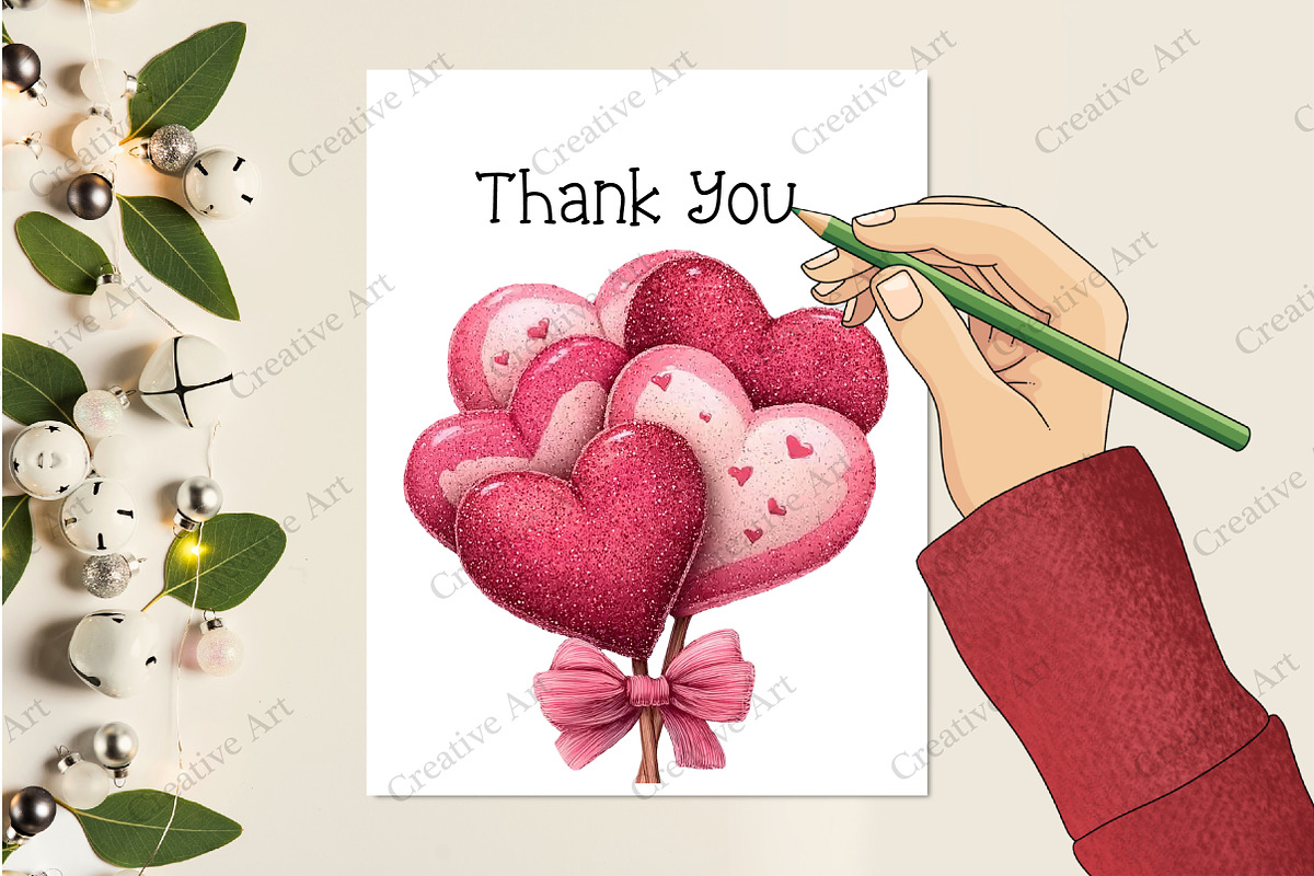 Valentine Lollipop Clipart Bundle, an Illustration by Creative Art (Photo 2 of 9)