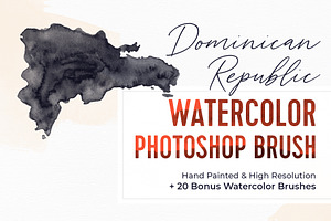 Dominican Republic Watercolor Brush