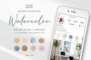 Natural Watercolor Highlight Covers, a Social Media Template by SOVA (Thumbnail 1 of 8)