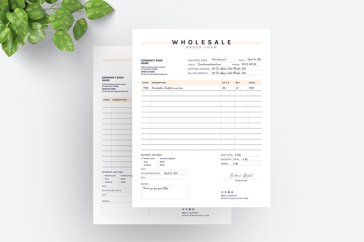 Printable order form canva/photoshop, a Templates & Theme by Axpand (Photo 2 of 7)
