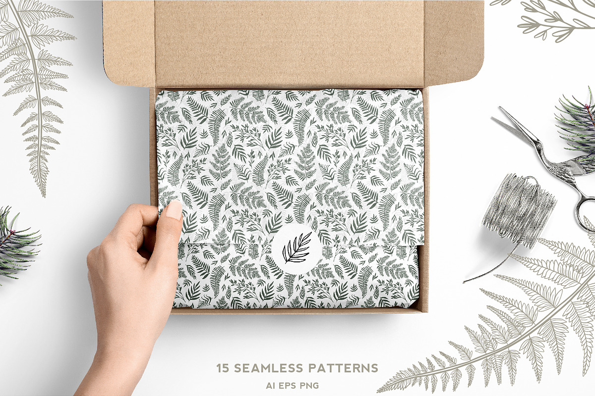 Fern & Abstract pattern collection, a Pattern Graphic by Cozy pattern shop (Photo 4 of 9)