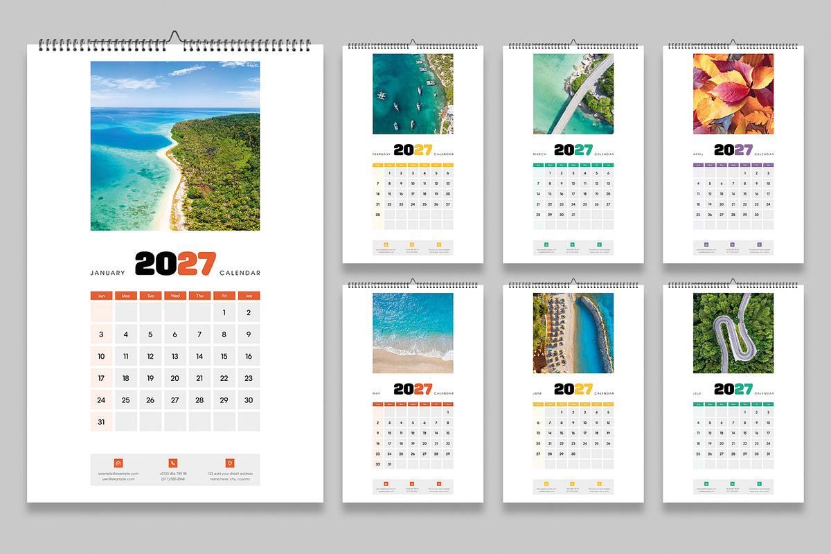 Minimalist Modern Calendar 2027, a Stationery Template by MightyDesign (Photo 1 of 8)
