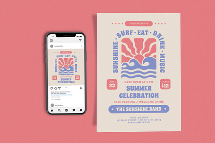 Summer Celebration Beach, a Flyer Template by Me55enjah Design