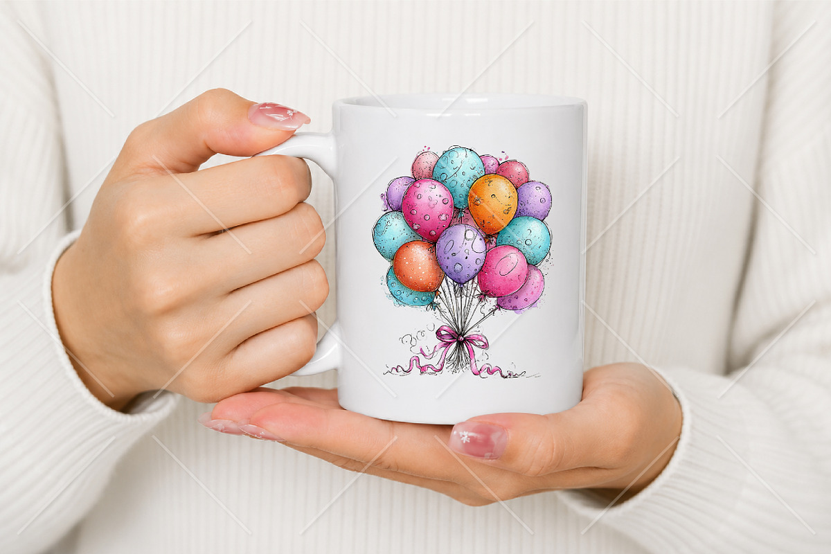 Watercolor Birthday Clipart Bundle, a Seasonal Illustration by Canvas Craft (Photo 9 of 10)