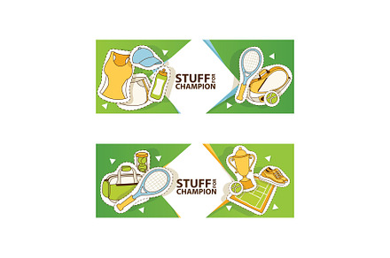 Tennis stuff set of banners vector, an Animal Photo by Vectorstockersland