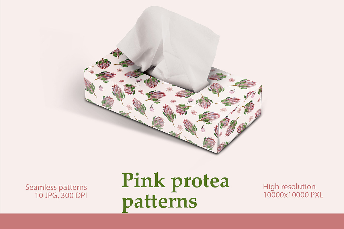 Pattern set Pink protea patterns, a Pattern Graphic by L- design studio (Photo 2 of 6)