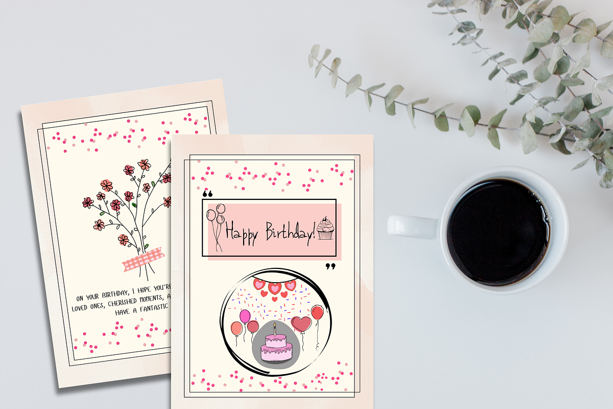 Simple Birthday Card Template, a Card Template by WynterLife Studio (Photo 2 of 7)
