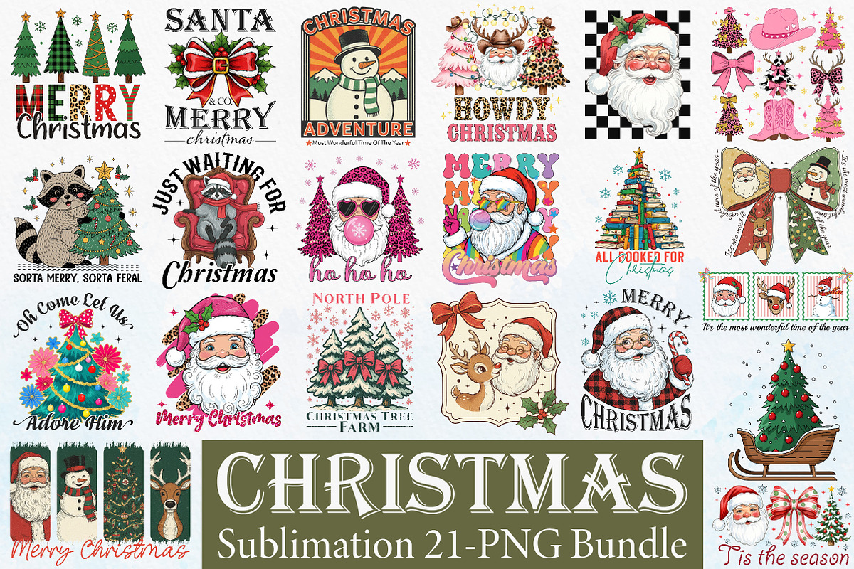 Christmas Sublimation Bundle PNG, an Illustration by Libby Wishes (Photo 1 of 20)