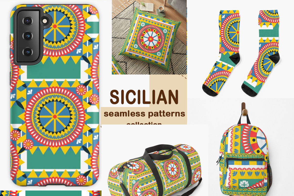 Sicilian carretto siciliano pattern, a Pattern Graphic by Lucia Fox (Photo 2 of 2)