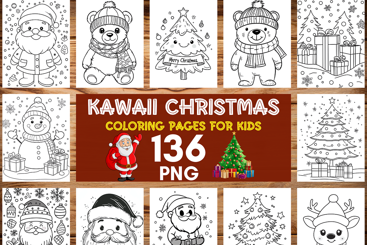 Christmas Coloring Pages for Kids, a Brochure Template by LA Design (Photo 1 of 10)