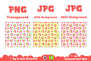 Cute Strawberry Pattern Seamless, a Background Graphic by K.JackArtwork (Thumbnail 2 of 7)
