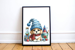 Watercolor Puppy Gnomes PNG Bundle