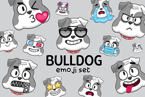 Bulldog Emoji Set