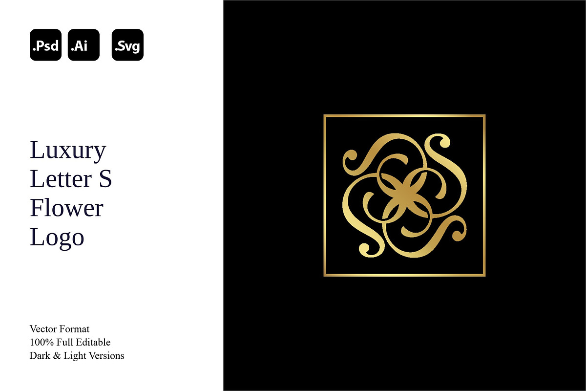 Luxury Letter S Flower Logo, a Branding & Logo Template by Luxury Logos (Photo 1 of 4)