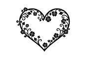 Floral Heart Frame Silhouette Pack, an Illustration by Artivon (Thumbnail 14 of 49)
