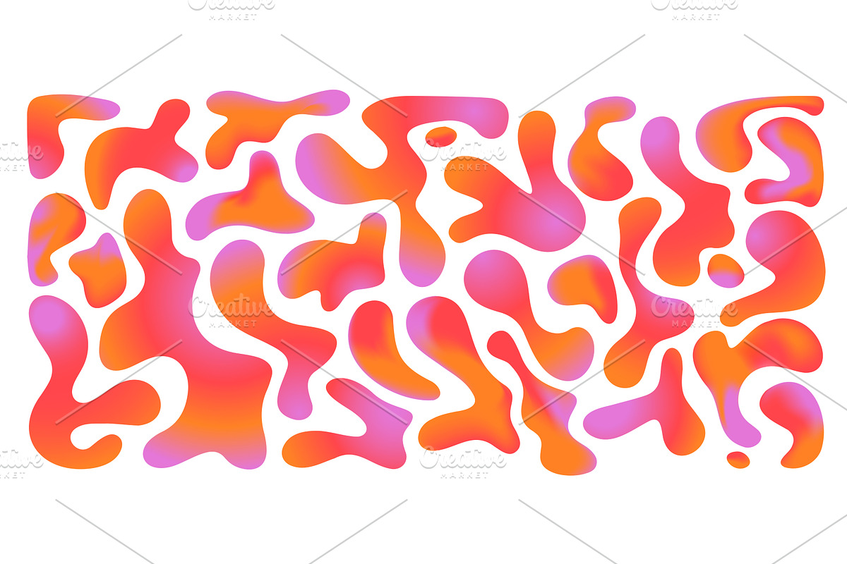 Funky liquid gradient shapes, an Object Illustration by art PVP - market
