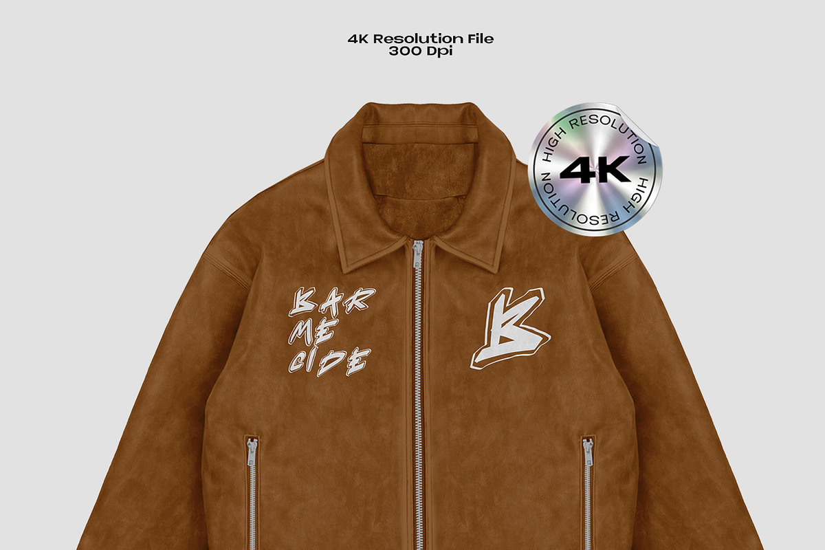 vintage leather jacket mockup, an Apparel Mockup by Barmecide Mockup Studio (Photo 2 of 3)