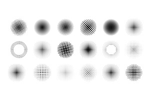 Halftone circles. Retro geometric, an Illustration by Frogella