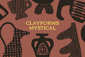 296 FOLK POTTERY CLIPARTS MYSTIC SET