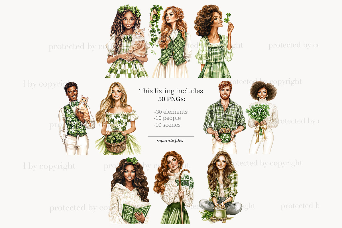 St Patricks Day Clipart, a Person Illustration by GlamArtZhanna (Photo 4 of 8)