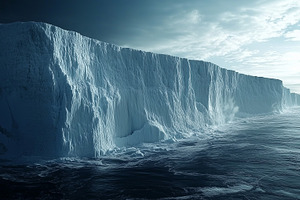 Towering ice shelf looms over the, a Nature Photo by MistyDay