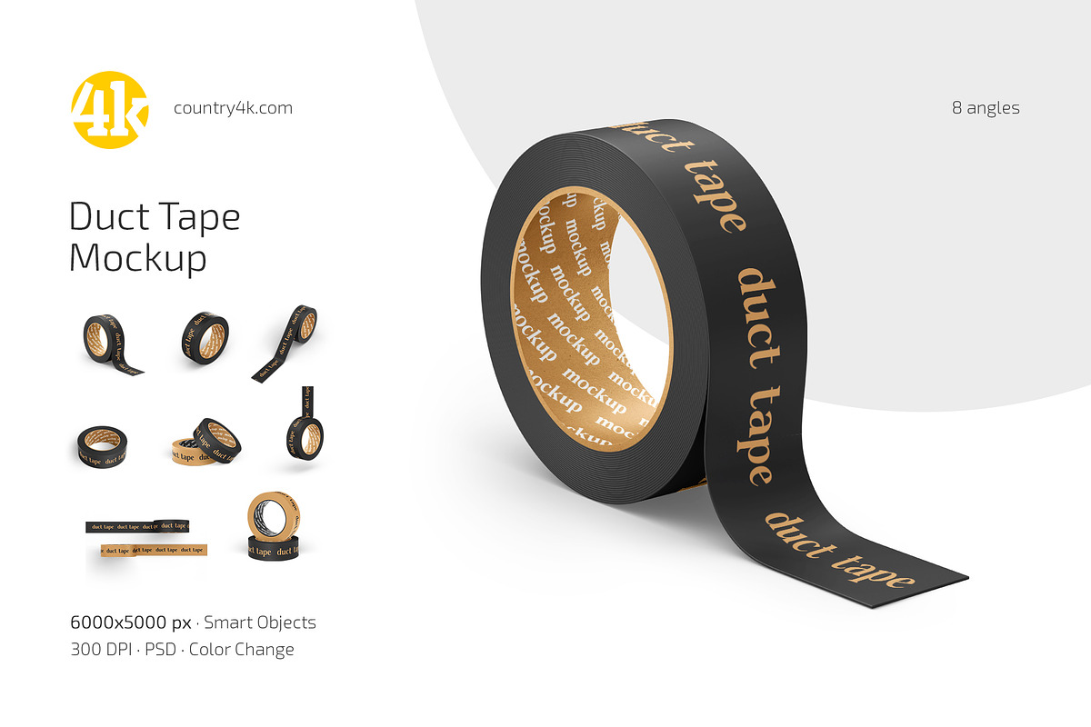 Duct Tape Mockup Set, a Packaging Mockup by Country4k (Photo 1 of 4)