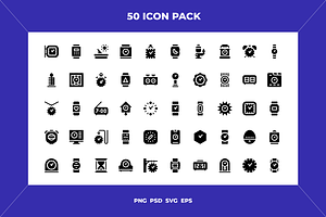 Watch and clock icons, an Outline Icon by Wencory