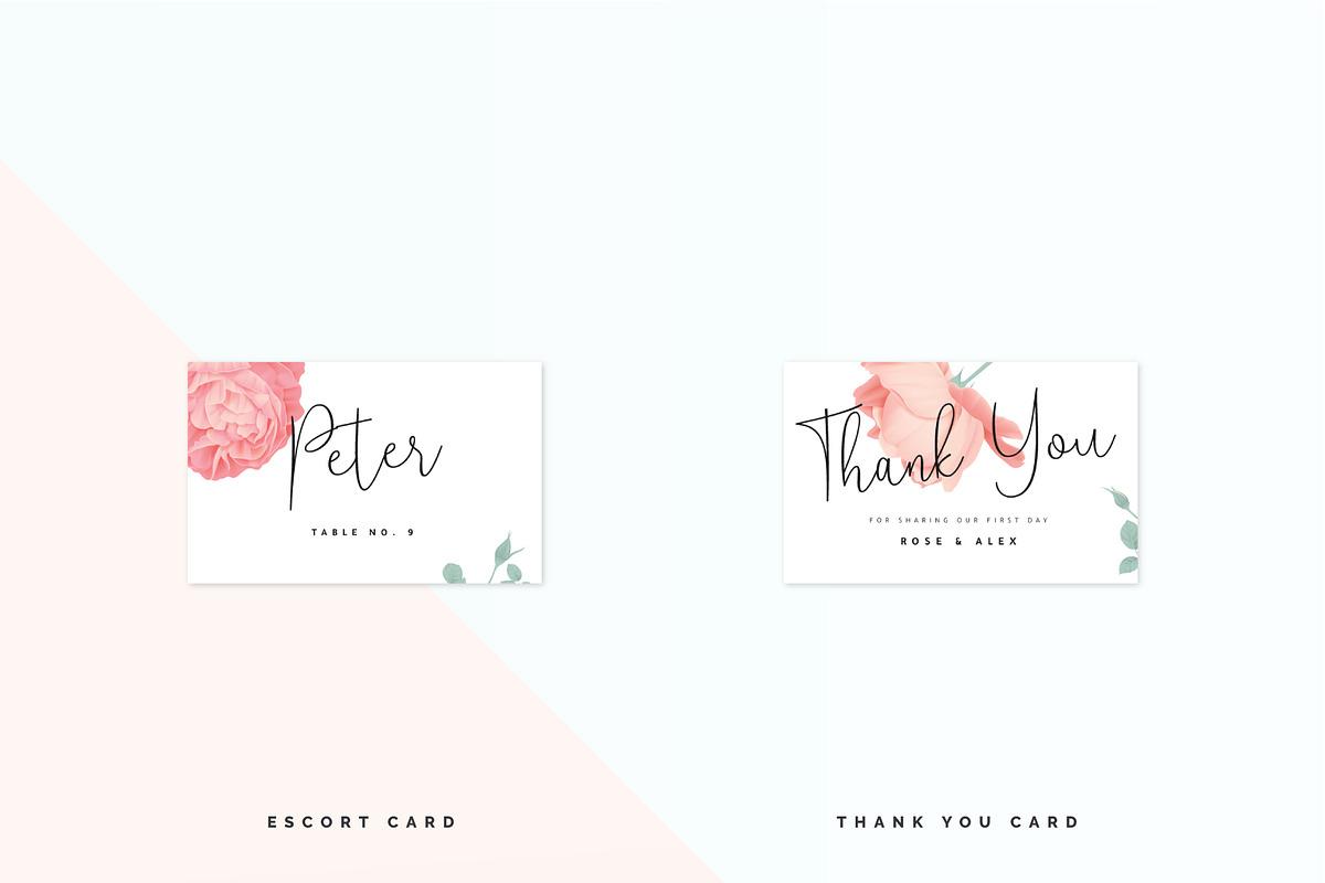 Rose wedding invitation suite, an Invitation Template by Momosama Studio (Photo 5 of 7)