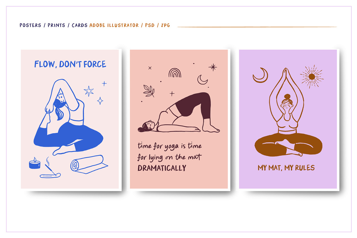 Yoga Time - illustrations & graphics, a Graphic by Marish (Photo 3 of 9)
