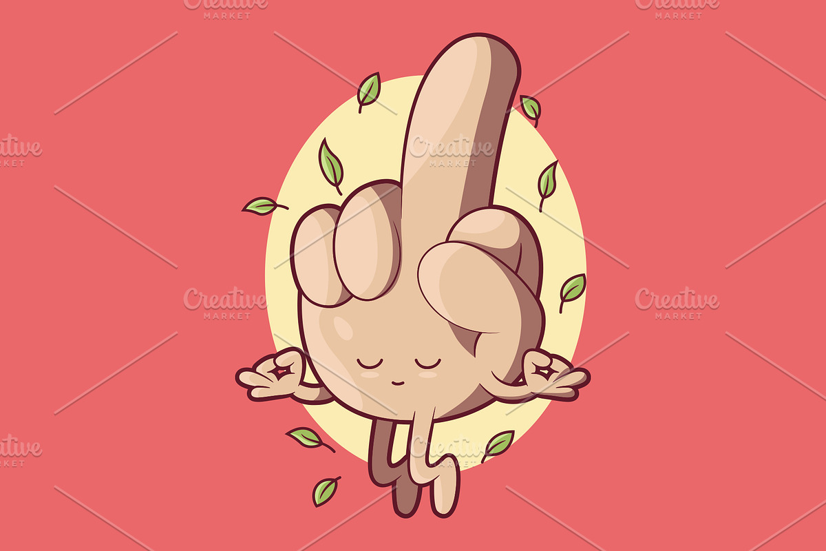 Meditating Middle Finger!, a Decorative Illustration by pedrors