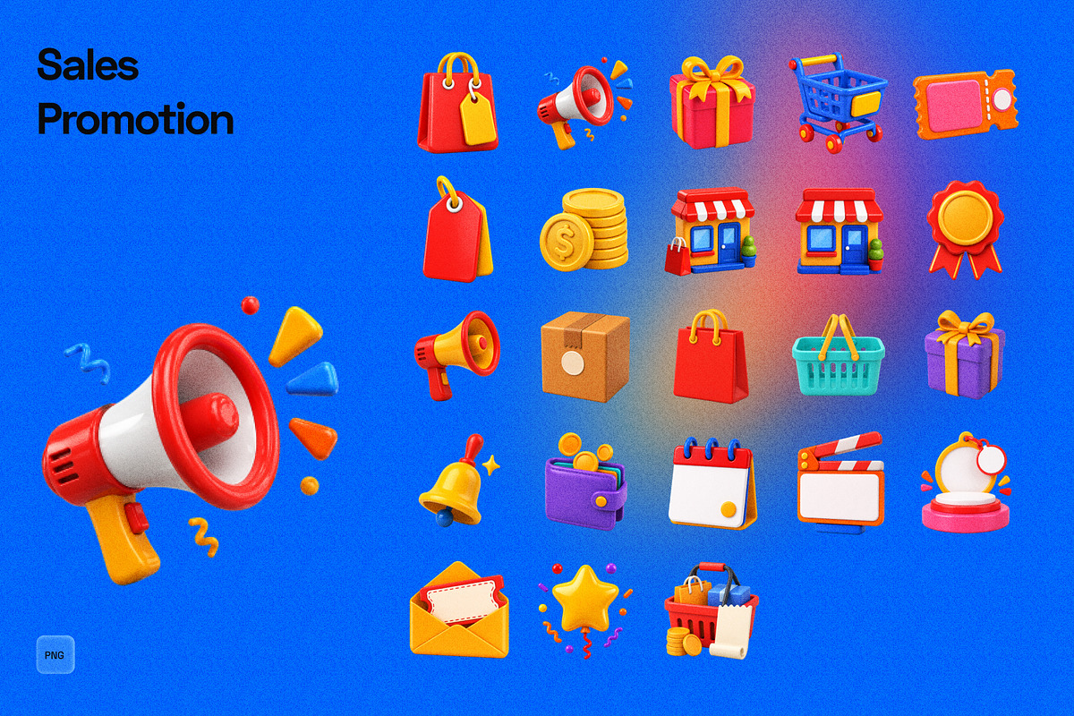 3D Sales Promotion Icon Collection, an Object Graphic by Pengedar Seni (Photo 2 of 3)