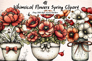 Whimsical Flowers Spring Clipart, an Illustration by Digital Artistic99 (Thumbnail 1 of 11)