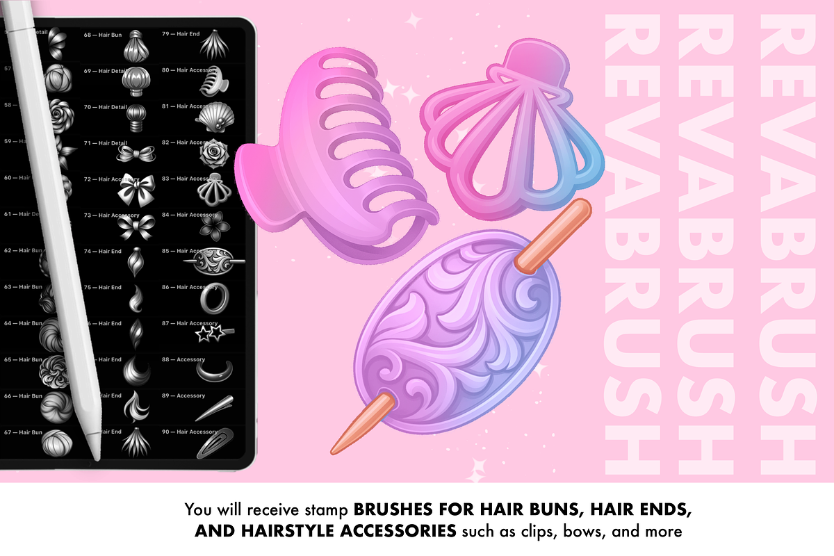 Procreate Hair Anime Outline brushes, a Brush Add-On by Revabrush (Photo 7 of 9)