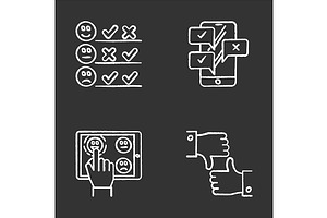 Survey Chalk Icons Set