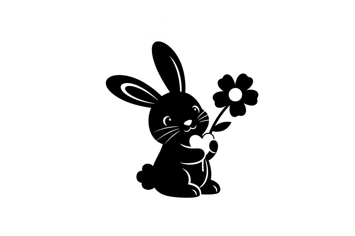 Cute Bunny Love Silhouette Icons, an Illustration by Creativeshirt (Photo 10 of 51)