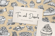 Tea and desserts set, a Graphic by Evgeniia Lanskikh (Thumbnail 1 of 10)