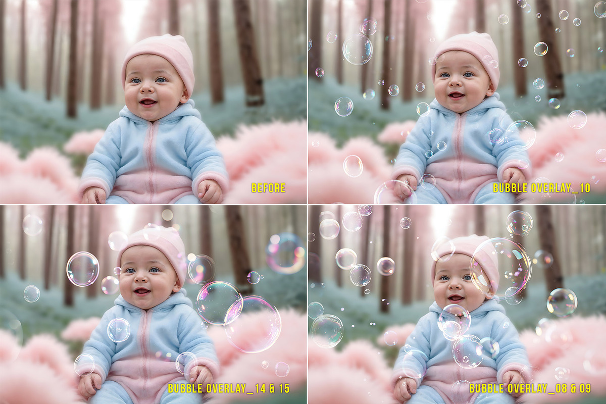 Realistic bubble PNG photo overlays, a Layer Style Add-On by Walllow Creatives (Photo 4 of 6)