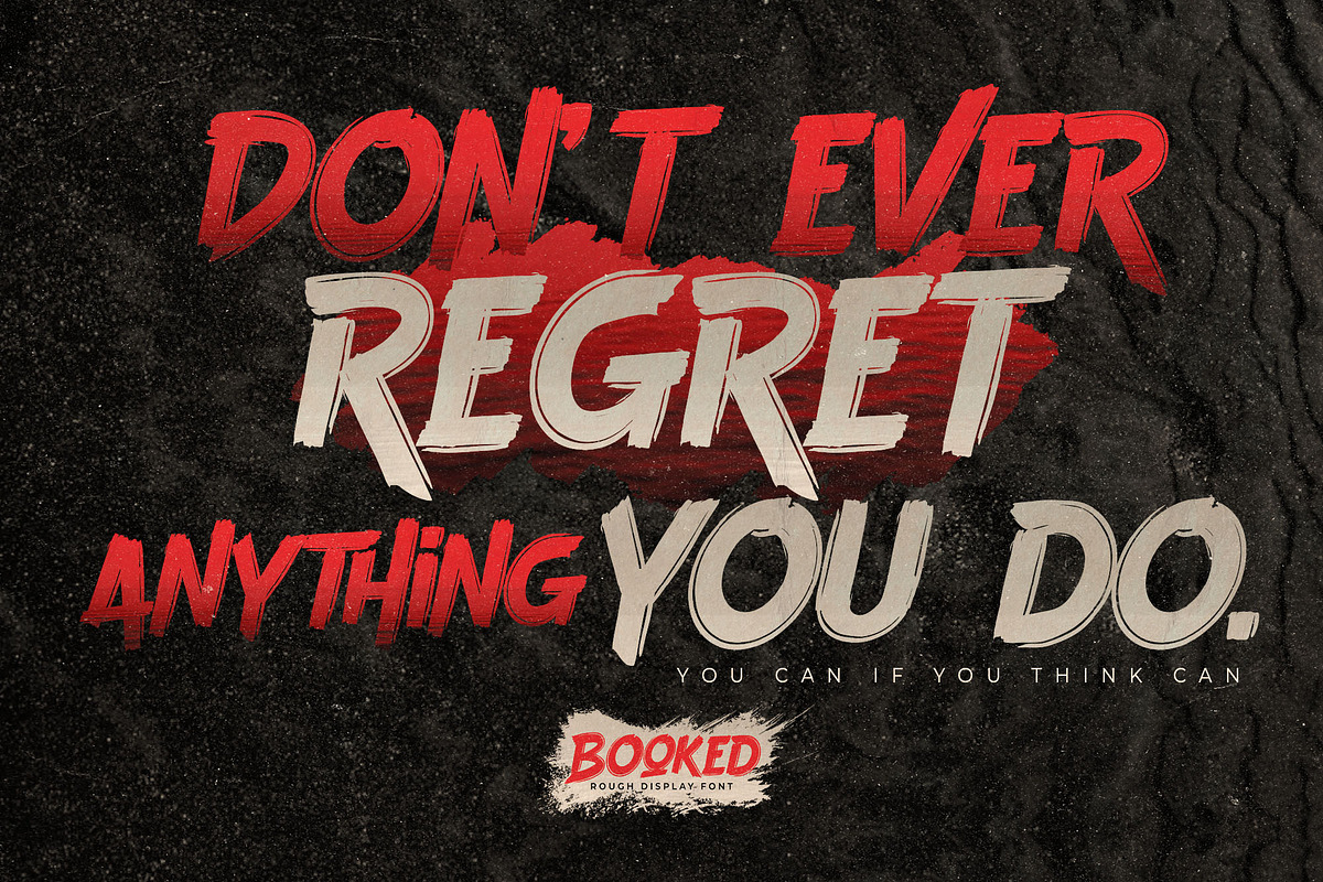 Booked - Rough Display Font, a Sans Serif Font by Gassstype (Photo 8 of 9)