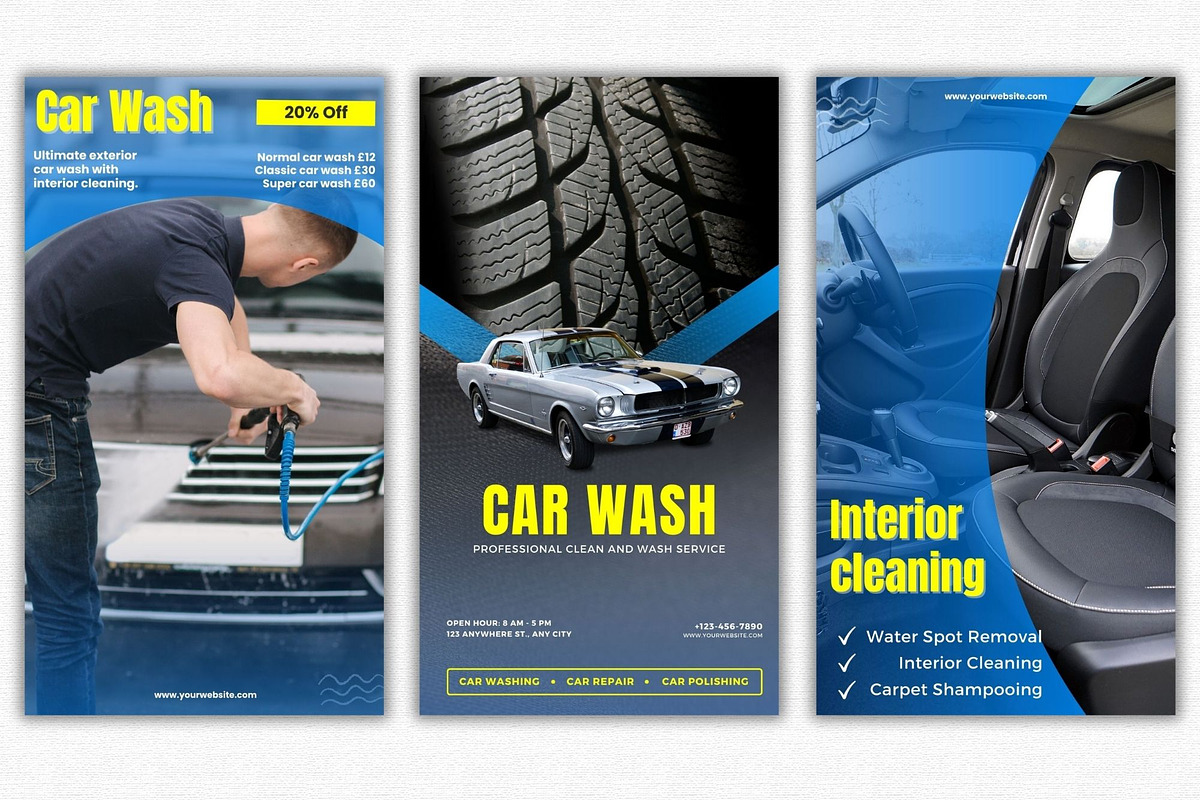 40 CAR WASH stories canva templates, a Social Media Template by Talipic Designs (Photo 3 of 8)