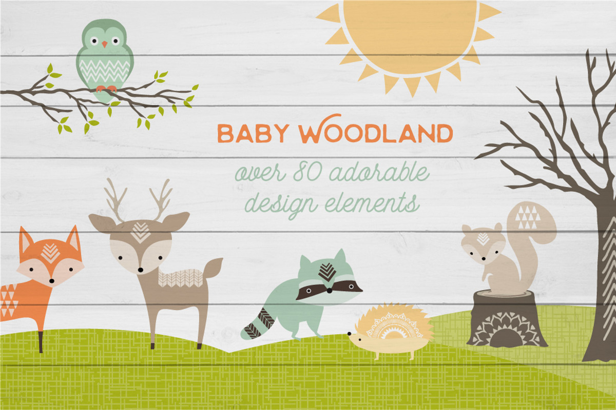 Baby Woodland Design Pack, an Animal Illustration by Wild Twig Co (Photo 2 of 12)